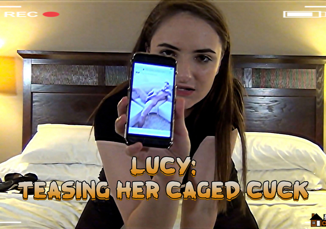 Luci_Teasing_Her_Caged_Cuck